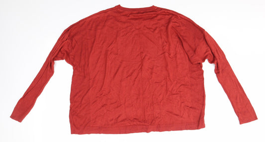 Womens UK Size 22 M&S Orange Pullover Jumper