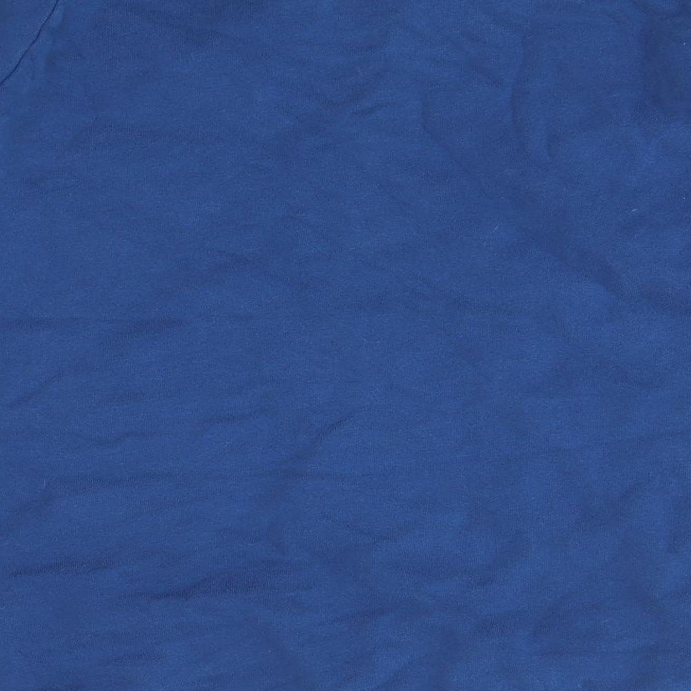 Brand and care label for Tu boys’ blue jumper, size 12, years