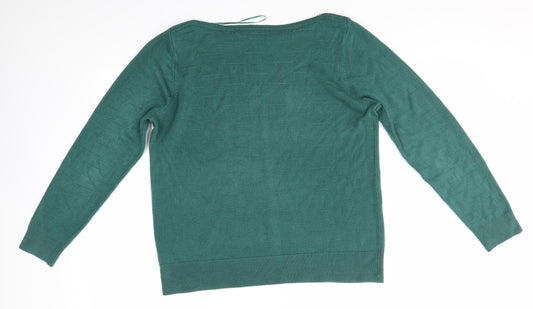 Womens UK Size L Vida Vi Green Pullover Jumper