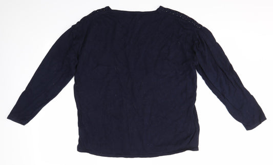 Womens UK Size 20 M&S Blue Pullover Jumper