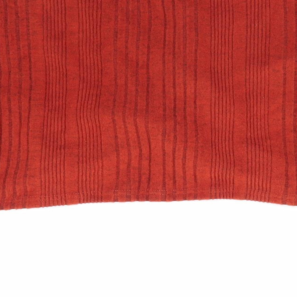 SheIn Womens Orange Striped  Pullover Jumper Size S  - Dark Orange Cropped Ruched Crossover Hemline