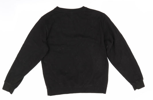 Awdis Mens Black Pullover Sweatshirt Size S - Christmas Bicycle