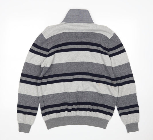 BHS Mens Multicoloured Striped Pullover Jumper Size M