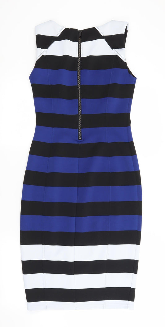 H&M Womens Multicoloured Striped Pencil Dress Size S