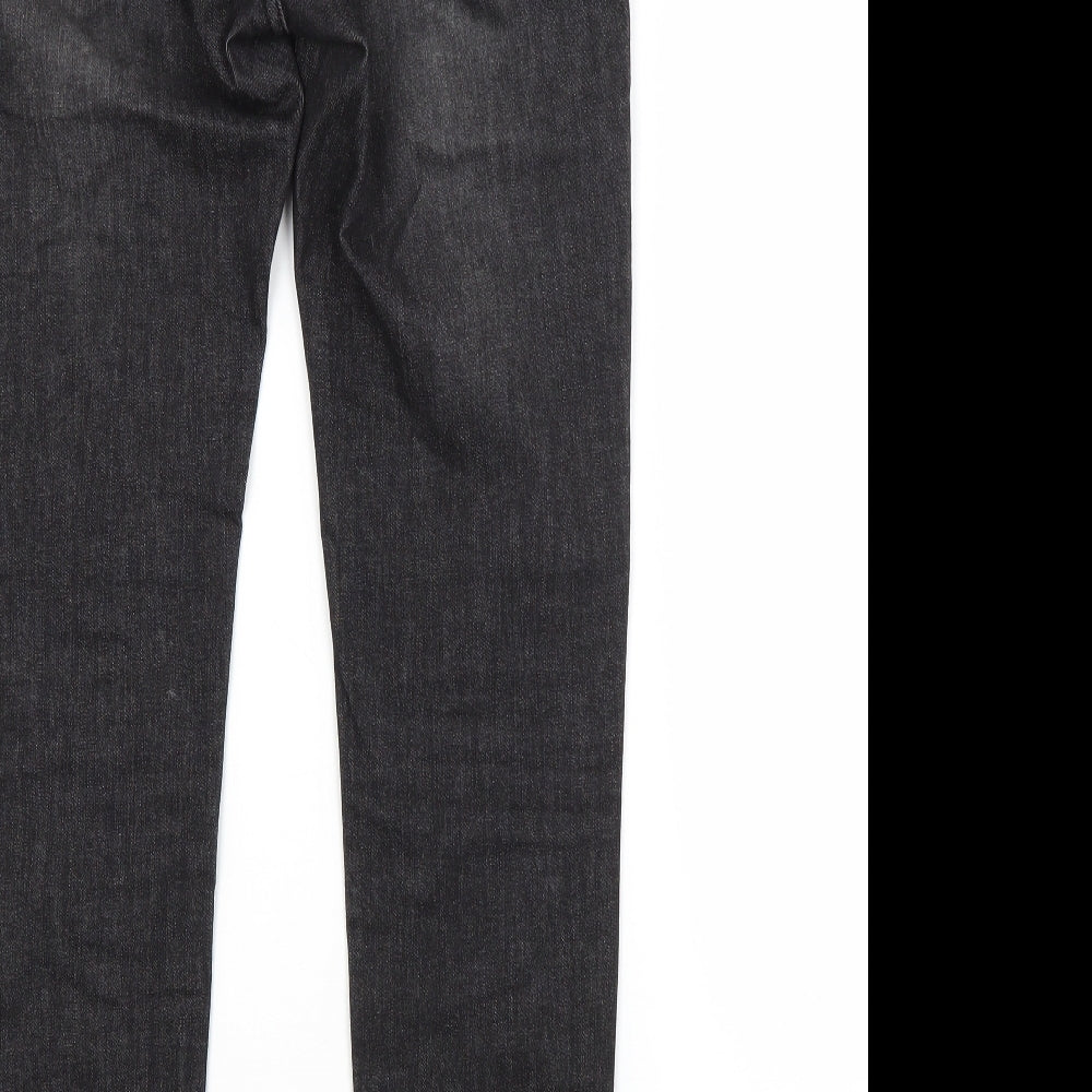 Womens UK Size Preworn Regular Fit Cropped Grey Jeans