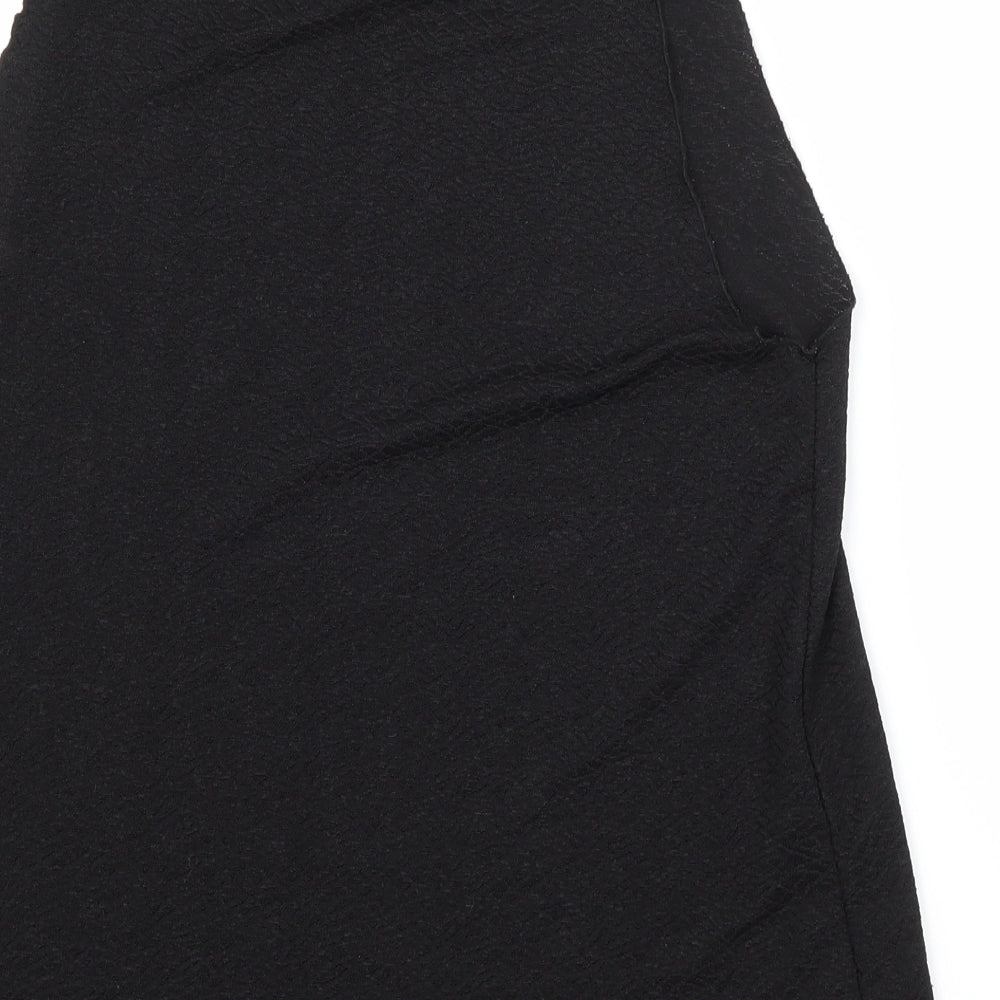 Womens UK Size S Zara Black Basic Blouse