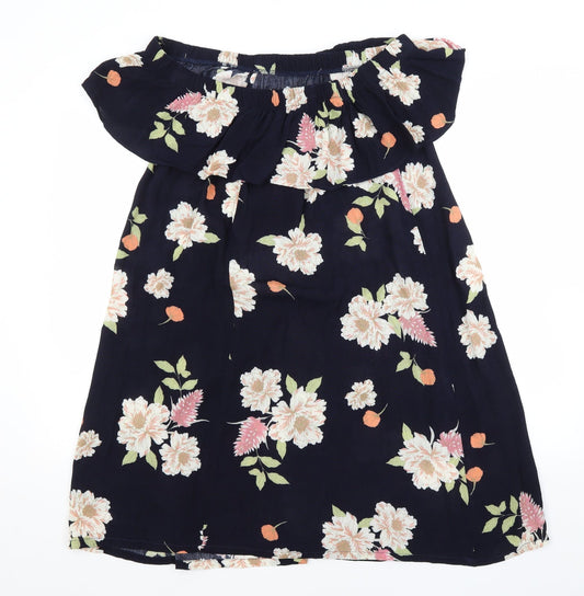 Dorothy Perkins Womens Blue Floral A-Line Size 14
