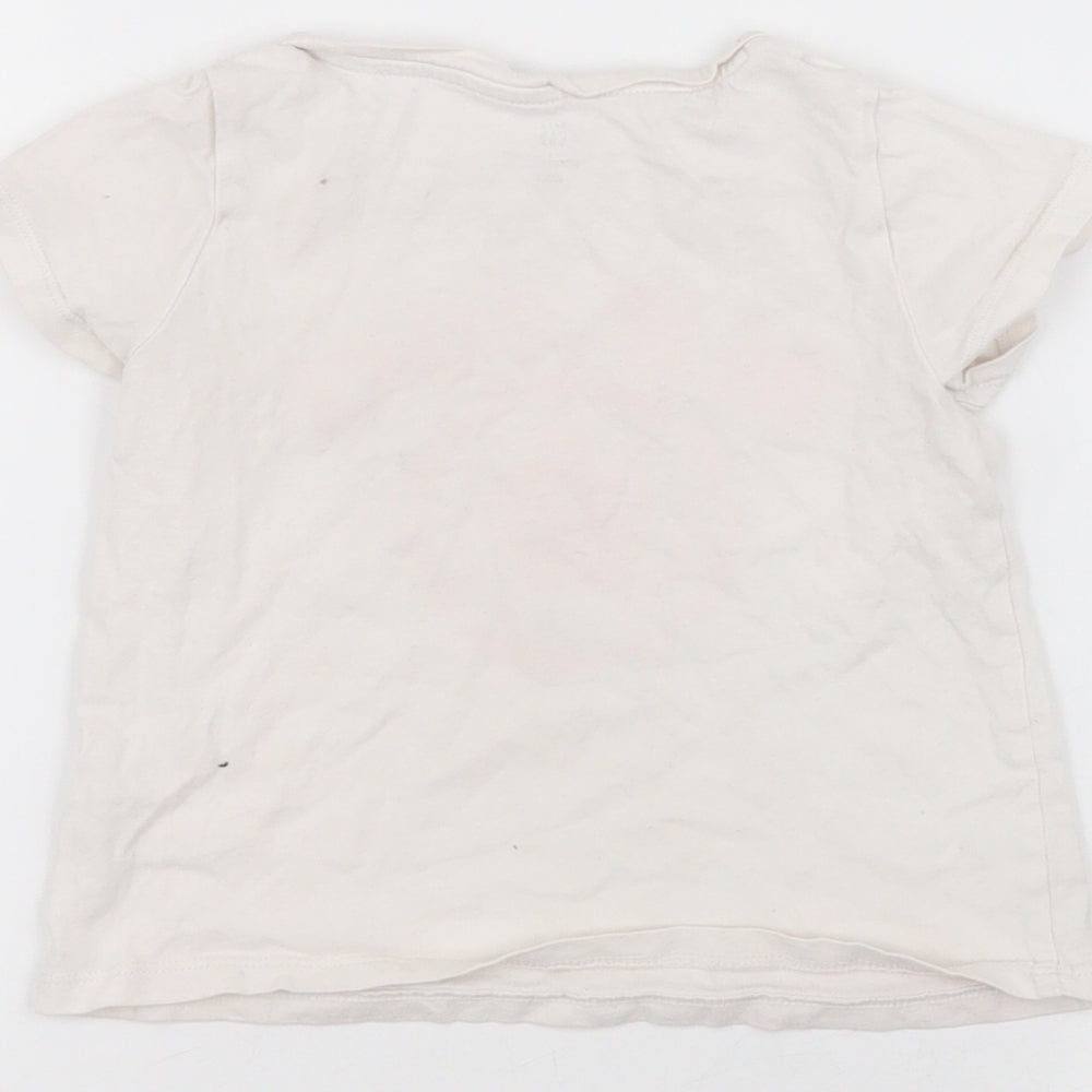 Gap Girls White Basic T-Shirt Size 4 Years
