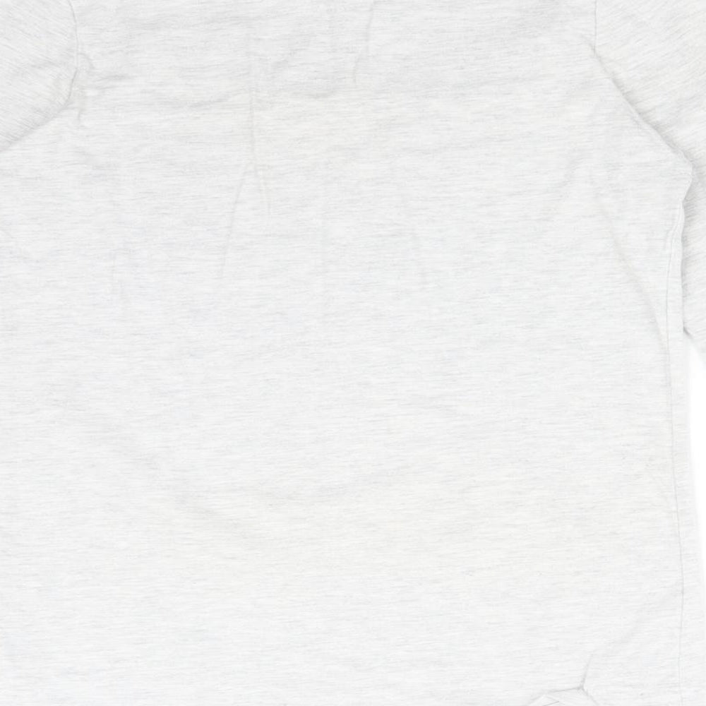 Brand and care label for Primark girls’ grey solid pyjama top, size 11-12, years - wake me up at the weekend