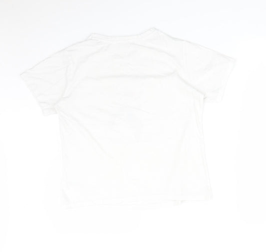 DUNNES Womens White Basic T-Shirt Size S - BE ICONIC WOMAN
