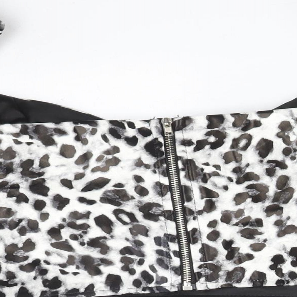 I SAW IT FIRST Womens Multicoloured Animal Print Basic T-Shirt Size 12