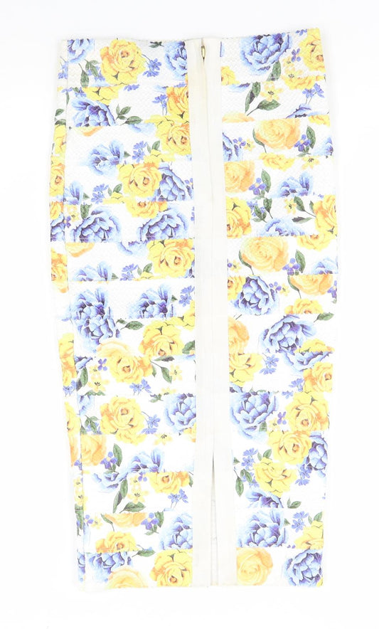 New Look Womens White Floral Pencil Dress Size 10