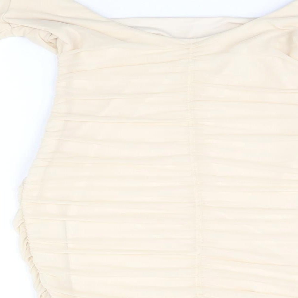 Preworn Womens Ivory Pencil Dress Size 10