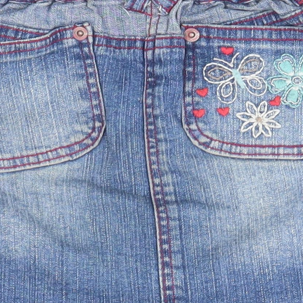 Cherokee Girls Blue Floral Straight & Pencil Skirt Size 3-4 Years
