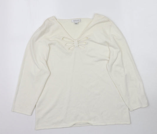 Womens UK Size 14 Nightingales White Basic Blouse