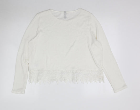 Womens UK Size L H&M White Pullover Jumper