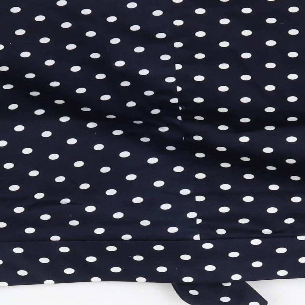 Womens UK Size L Preworn Blue Cropped Blouse