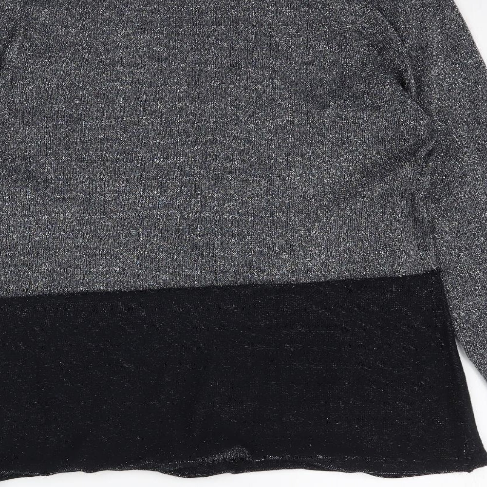 Avenue Womens Silver Basic T-Shirt Size 12