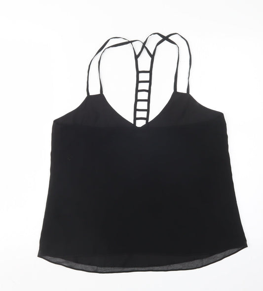 DEFINITIONS Womens Black Basic Blouse Size 12