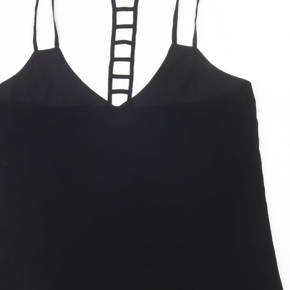 DEFINITIONS Womens Black Basic Blouse Size 12