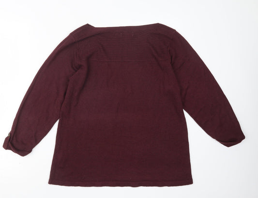 ARISTA Womens Purple Knit Pullover Jumper Size 14