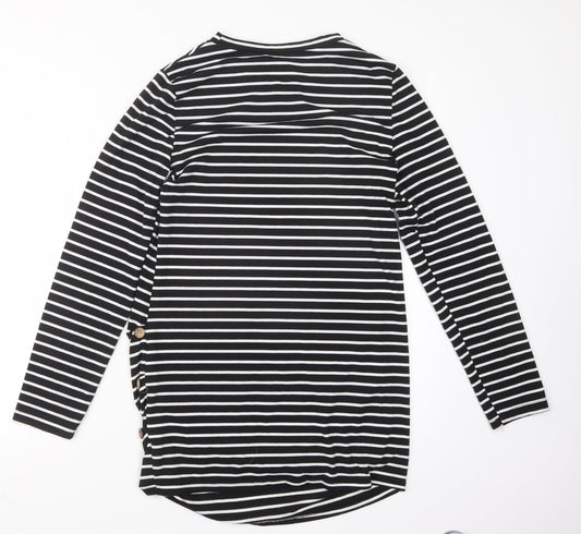 Womens UK Size M Preworn Black Basic T-Shirt