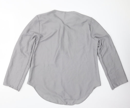 Womens UK Size XL Preworn Grey Basic Blouse