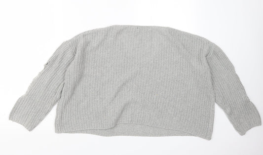 SheIn Womens Grey  Knit Pullover Jumper Size M