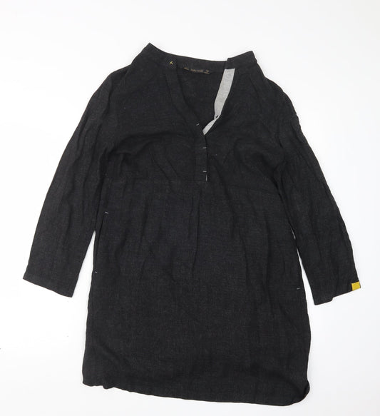 Additional front view of Zara women’s black t-shirt dress, size S