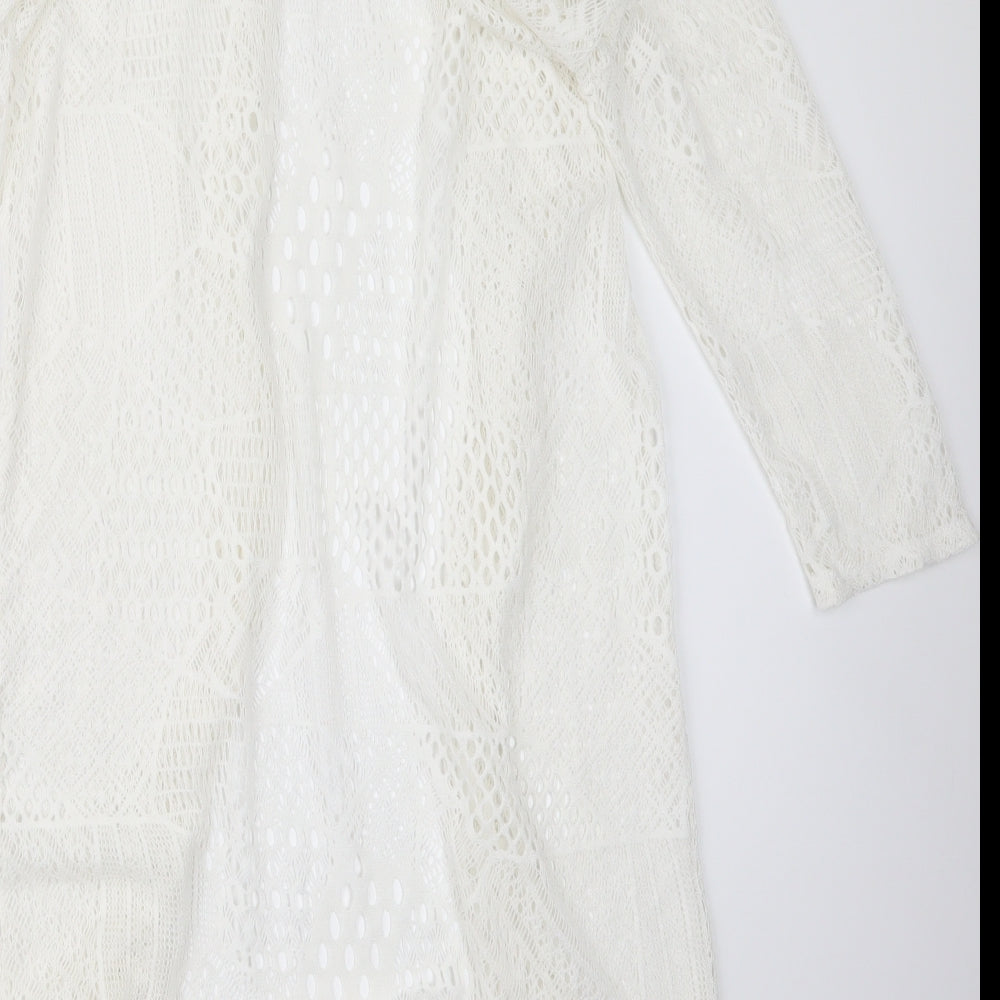 Womens UK Size M Peacocks White Cardigan Jumper