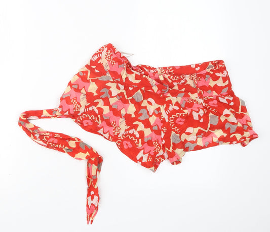 French Connection Womens Red Geometric  Hot Pants Shorts Size S
