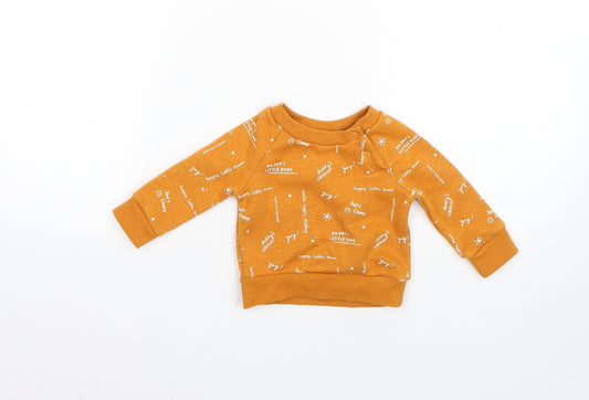 Primark Baby Yellow Geometric Pullover Jumper Size 0-3 Months