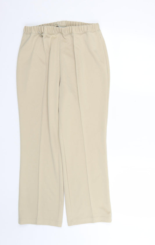 Womens UK Size 14 Damart Regular Fit Beige Trousers