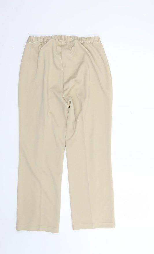 Womens UK Size 14 Damart Regular Fit Beige Trousers