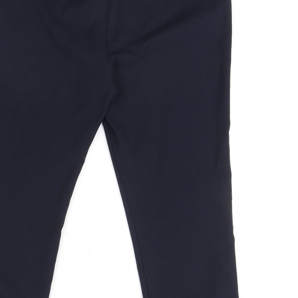 Brand and care label for Bonmarché women’s blue dress pants trousers, size UK 16, 23-inch leg