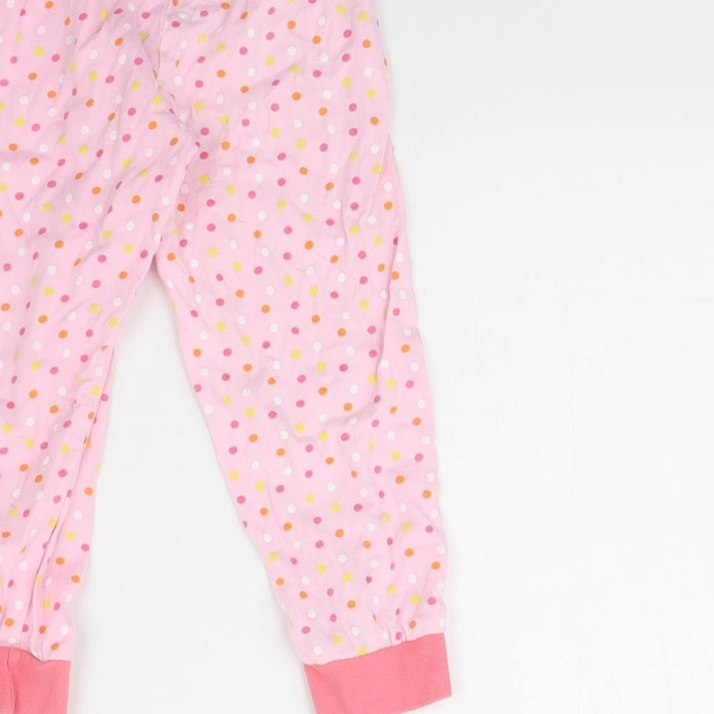 Brand and care label for Easter girls’ pink spotted cami pyjama pants, size 2, years