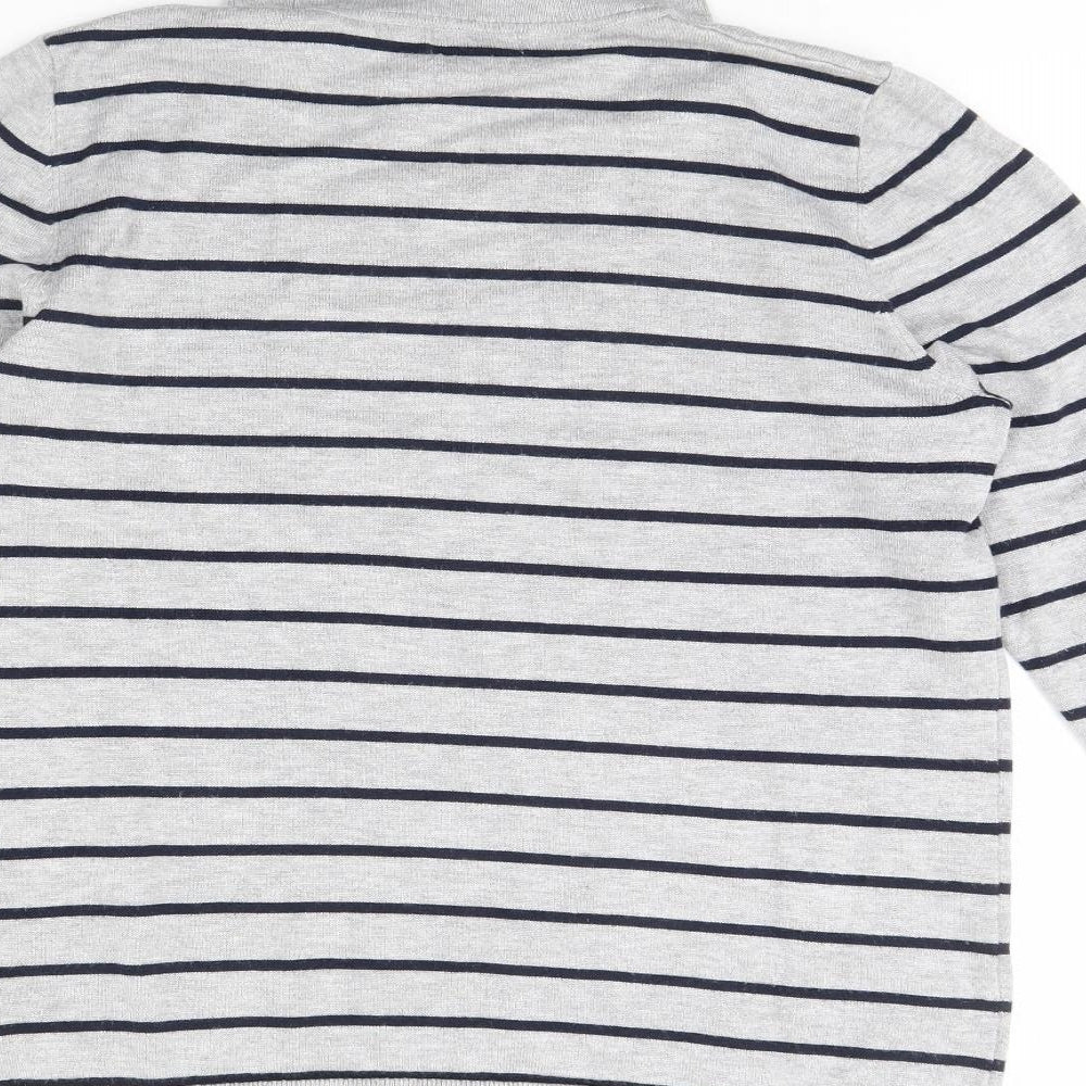 89th & Madison Womens Red Striped Pullover Jumper Size M