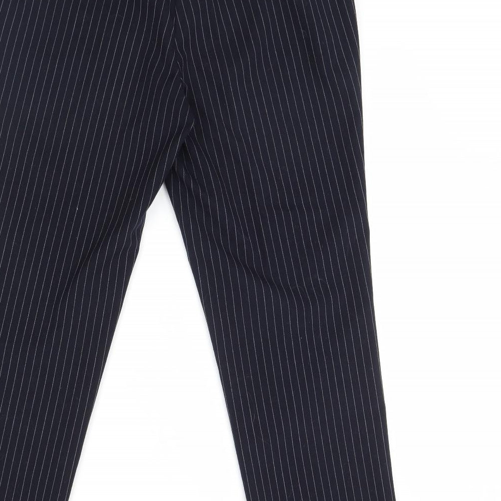 Katherine Barclay Womens Blue Striped Trousers Size 14 L30 in