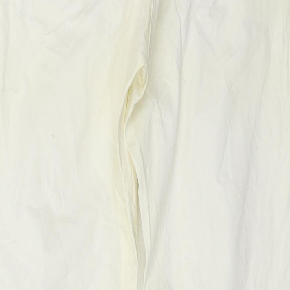 Womens UK Size 14 H&M Regular Fit Skinny Ivory Jeans