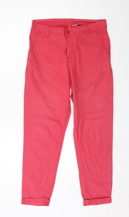 Womens UK Size 10 Divided Regular Fit Chino Pink Trousers