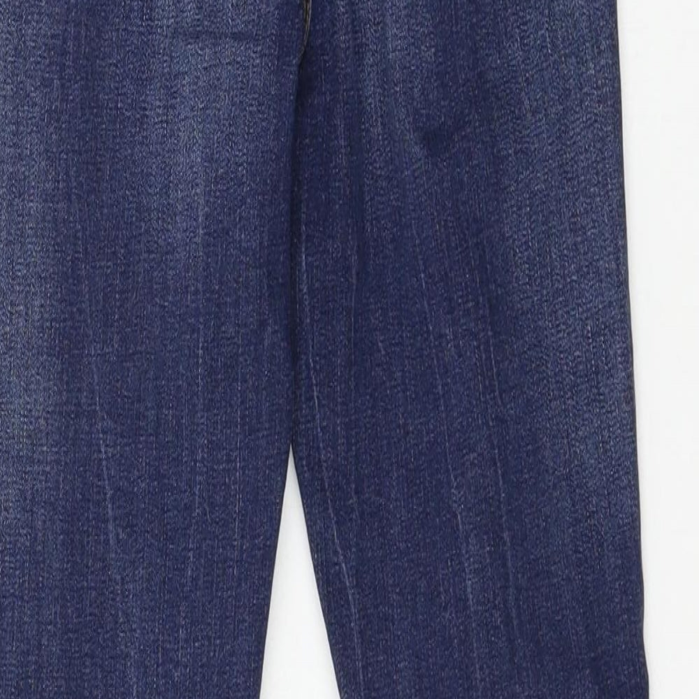 Brand and care label for Denim & Co. women’s blue denim skinny jeans, size UK 6, 25-inch leg