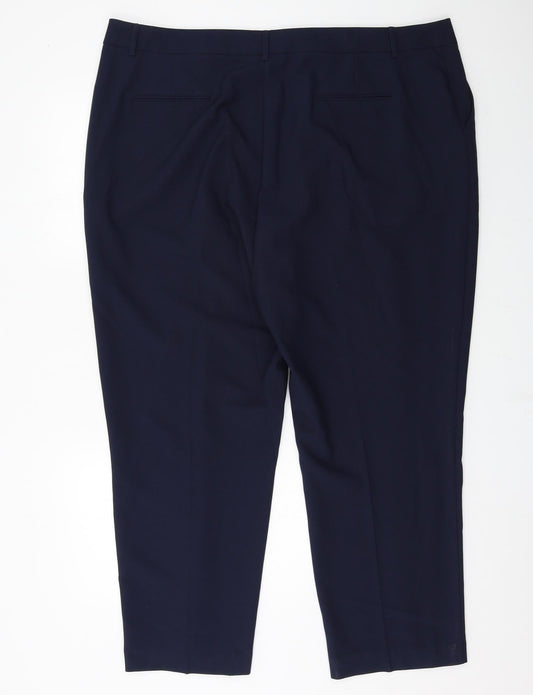 Womens UK Size 22 Peacocks Regular Fit Blue Trousers