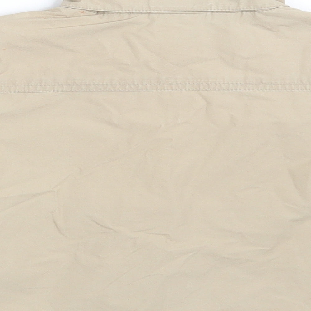 Brand and care label for Chevognon boys’ beige jacket, size 12, months