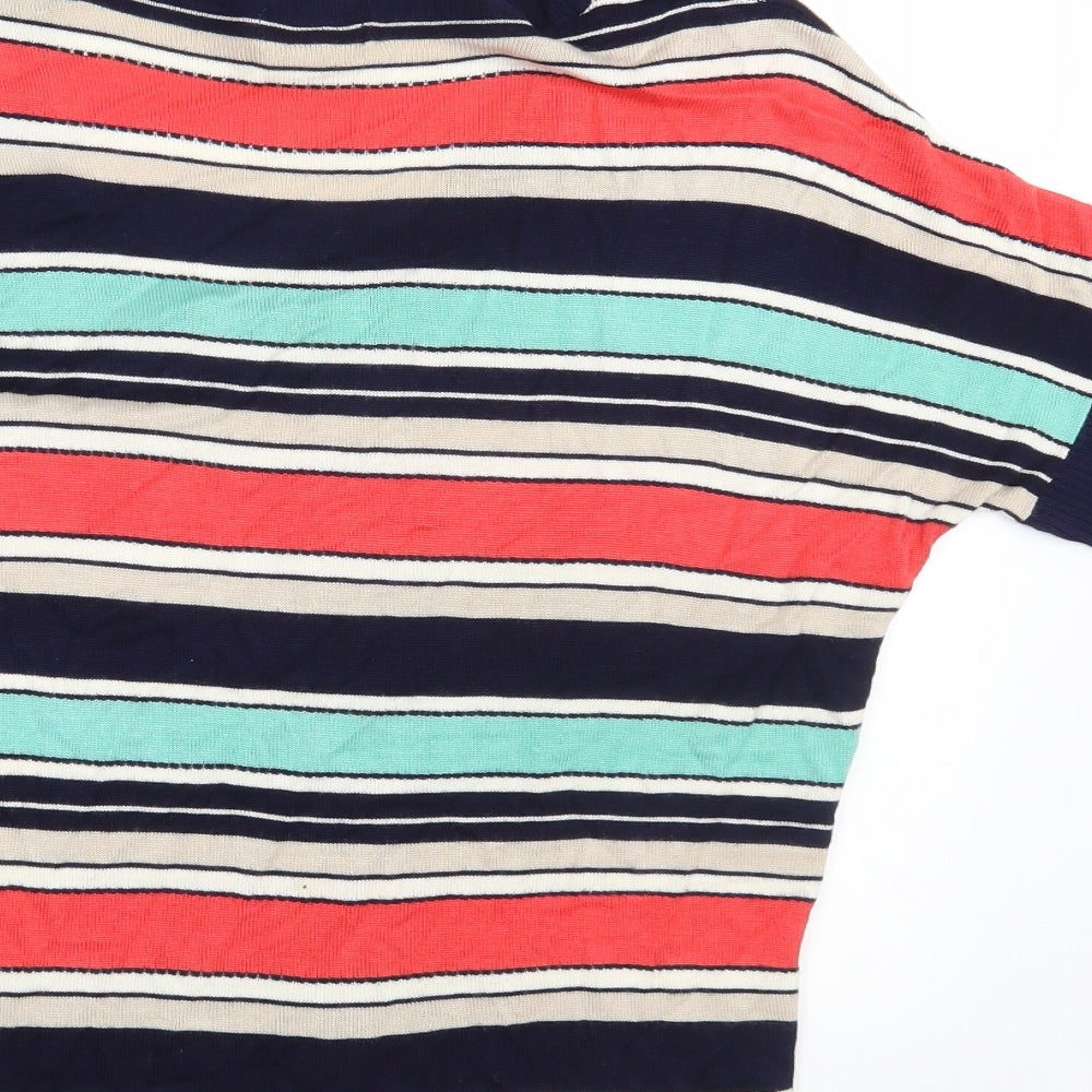 Brand and care label for Odemai women’s multicoloured striped rayon pullover sweatshirt one size - size us 2