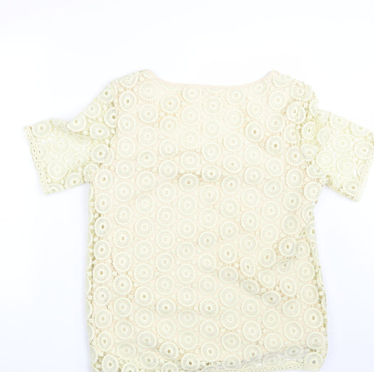 Womens UK Size One Size Preworn Yellow Basic T-Shirt