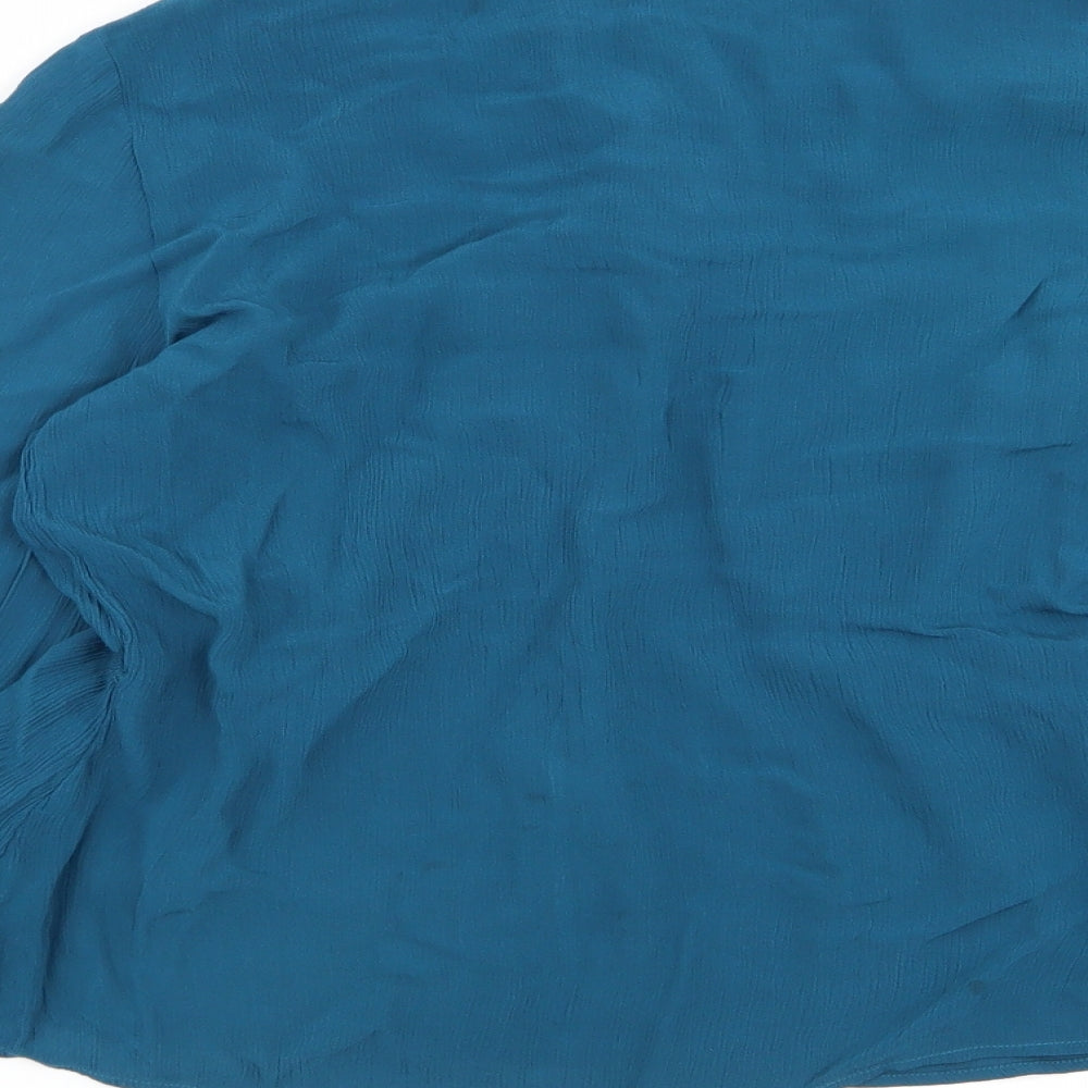 Womens UK Size 10 Gallery Blue Basic Blouse