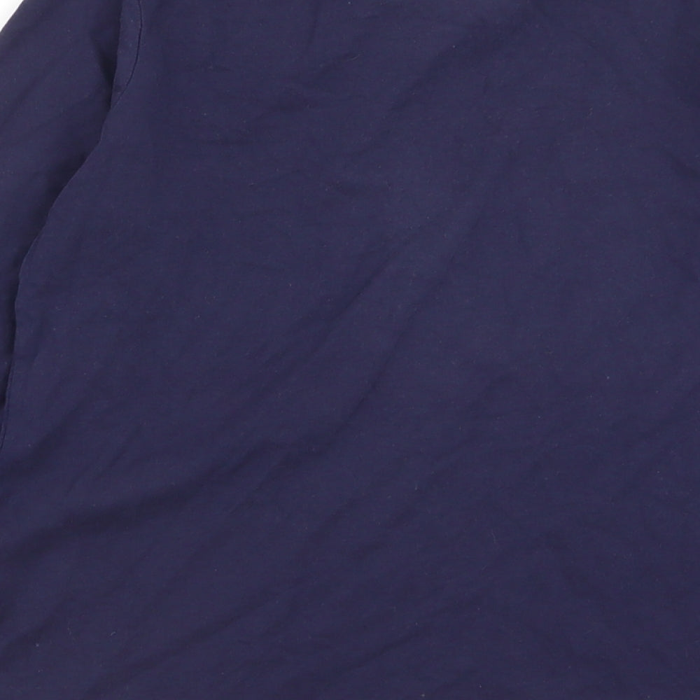 Brand and care label for Asda George boys’ blue basic t-shirt, size 10-11, years