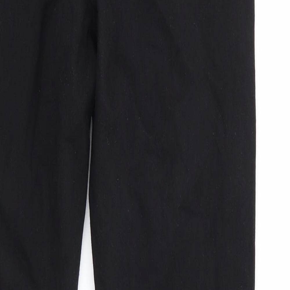 Brand and care label for Topshop women’s black skinny jeans, size UK 30, in, 24-inch leg - ripped jeans