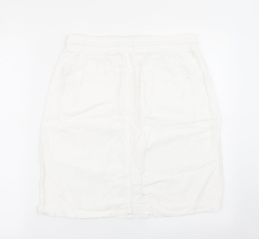 M&S Womens White   Flare Skirt Size 10  - Stretch waistband