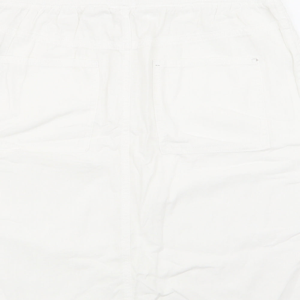 M&S Womens White   Flare Skirt Size 10  - Stretch waistband